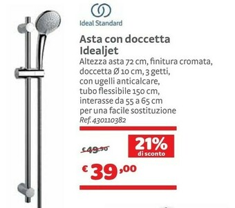 Bricocenter Ideal standard Asta Con Doccetta Idealjet Finitura Cromata offerta