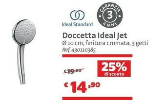 Bricocenter Ideal standard Doccetta Ideal Jet Finitura Cromata 10 Cm offerta