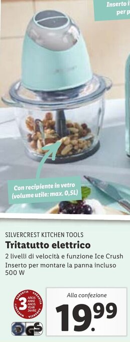 Lidl Silvercrest Kitchen Tools Tritatutto elettrico offerta