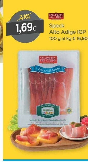 DPiù Salumeria del corso Speck Alto Adige Igp offerta