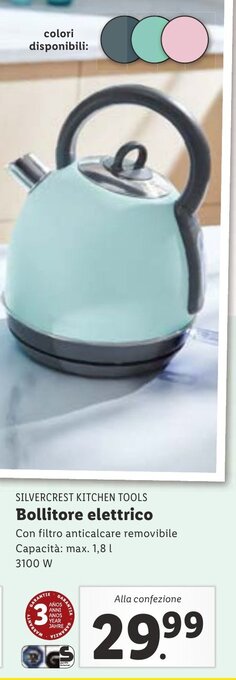 Lidl Silvercrest Kitchen Tools Bollitore elettrico offerta