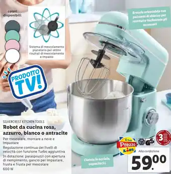 Lidl Silvercrest Kitchen Tools Robot da cucina rosa, azzurro, bianco o antracite offerta