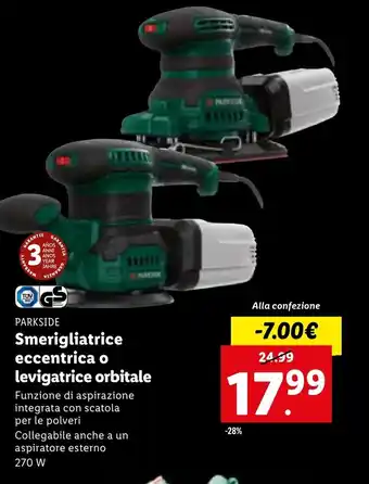 Lidl Parkside Smerigliatrice eccentrica o levigatrice orbitale offerta