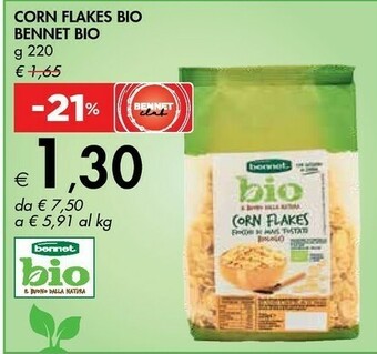 Bennet Bennet Bio Corn Flakes Bio 220 G offerta
