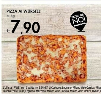 Bennet Pizza Ai Wurstel offerta
