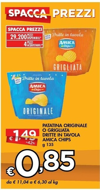 Bennet Amica chips Patatine offerta