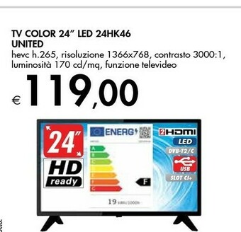 Bennet United Tv Color 24 Led 24hk46 offerta