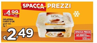 Bennet Algida Carte D'Or La Gelateria Stracciatella Gianduia Caffè 1000 G(ml) offerta