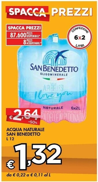 Bennet San Benedetto Acqua Minerale Naturale offerta