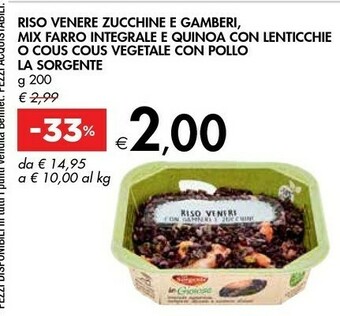 Bennet La Sorgente Riso Venere Zucchine E Gamberi offerta