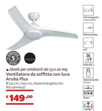 Bricocenter Aruba Plus Ventilatore Da Soffitto Con Luce offerta