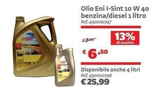 Bricocenter O Eni L-sint 10 W 40 Benzina/Diesel offerta
