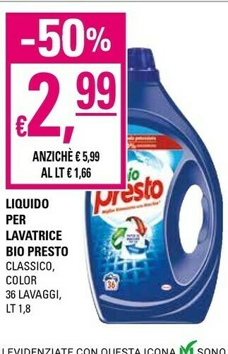 Basko Presto Detersivo lavatrice offerta