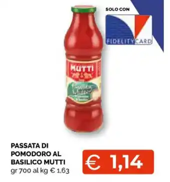 Mercatò Local Mutti Passata di Pomodoro Al Basilico 700 gr offerta