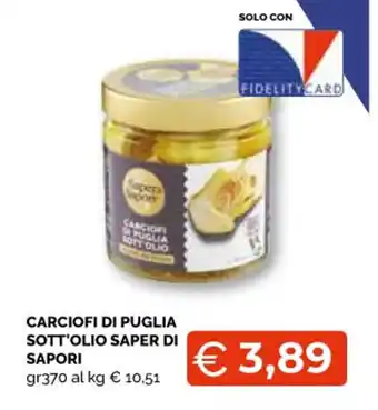Mercatò Local Saper di Sapori Carciofi di Puglia Sott'Olio 370 gr offerta