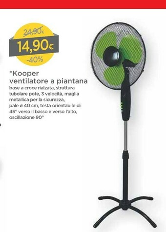 DPiù Kooper Ventilatore A Piantana Potenza 45w Pale 40 Cm offerta