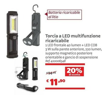 Torcia A Led Multifunzione Ricaricabile