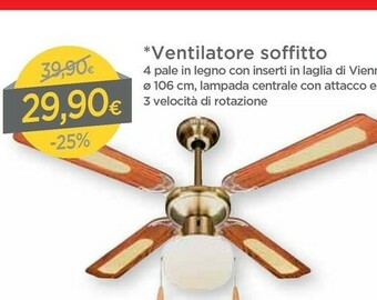 DPiù Ventilatore Soffitto offerta
