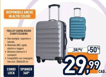 Unieuro Trolley Cabina Rigido ELNA9123CABINA offerta