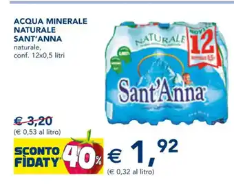 Esselunga Sant'Anna Acqua Minerale Naturale 12x 0,5 litri offerta