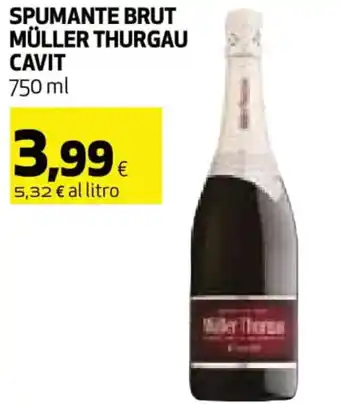 Coop Cavit Spumante Brut Müller Thurgau 750 ml offerta