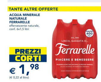 Esselunga Acqua Minerale Naturale Ferrarelle 6x1,5 litri offerta