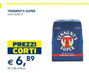 Esselunga Tennent's Super conf. 6x33 cl offerta