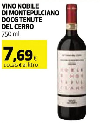 Coop Vino Nobile di Montepulciano DOCG Tenute del Cerro 750 ml offerta