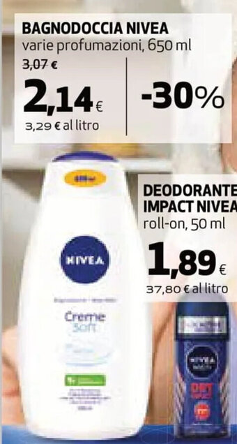 Coop Nivea Bagnodoccia 650 ml offerta