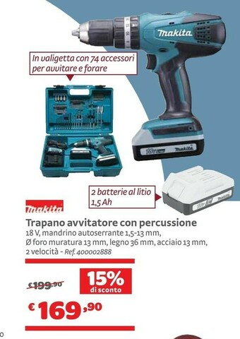 Bricocenter Makita Trapano Avvitatore Con Percussione offerta