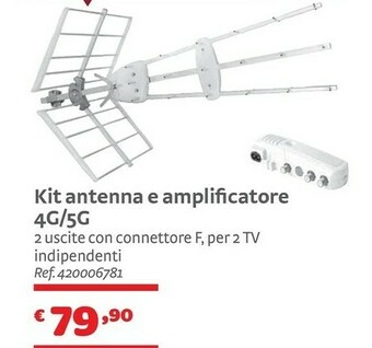 Kit Antenna E Amplificatore 4g/5g Per 2 Tv