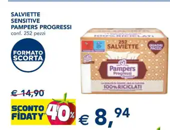 Esselunga Pampers Salviette Sensitive Progressi conf. 252 pezzi offerta