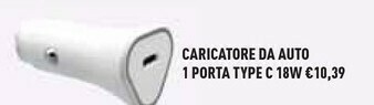 Unieuro Electroline Caricatore Da Auto 1 Porta Type C offerta