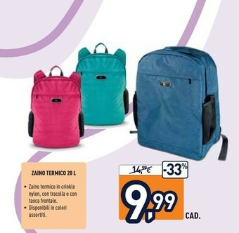 Unieuro Joia Home Zaino Termico 20 L offerta