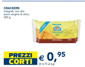 Esselunga Crackers integrali, con olio extra vergine di oliva, 200 g offerta