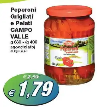 Prix Quality Campo Valle Peperoni Grigliati e Pelati 680 g offerta