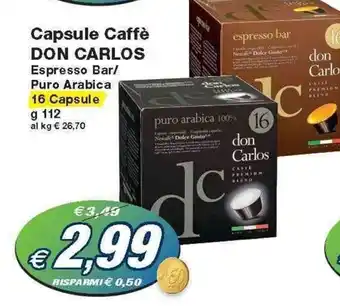 Prix Quality Don Carlos Capsule Caffè 16 Capsule 112 g offerta