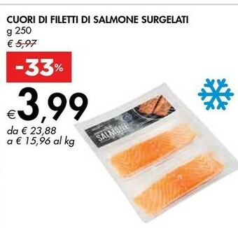 Bennet Cuori Di Filetti Di Salmone Surgelati 250 G offerta