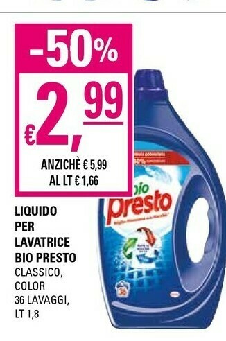 Basko Presto Detersivo lavatrice offerta