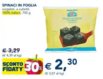 Esselunga Spinaci In Foglia Surgelati, A Cubetti 100% Italiani 750 g offerta