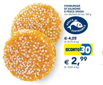 Esselunga Fishburger di Salmone E Pesce Spada Con Dischetti di Riso 160 g offerta