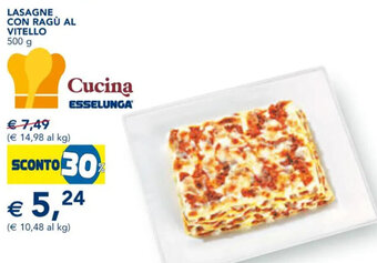 Esselunga Lasagne Con Ragù Al Vitello 500 g offerta
