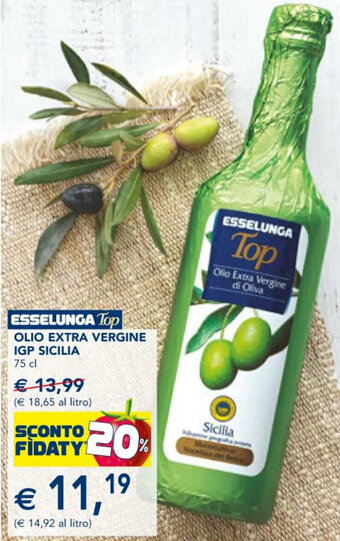 Esselunga Esselunga Top Olio Extra Vergine IGP Sicilia 75 cl offerta