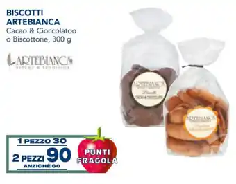Esselunga Artebianca Biscotti Cacao & Cioccolatoo o Biscottone 300 g offerta