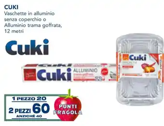 Esselunga Cuki Vaschette in Alluminio Senza Coperchio o Alluminio Trama Goffrata 12 Metri offerta
