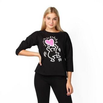 Globo Moda Keith haring - donna maglia nera manica lunga con stampa offerta