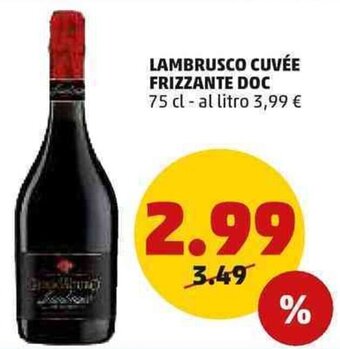 PENNY Lambrusco Cuvée Frizzante DOC 75 cl offerta