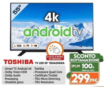 Expert Toshiba TV Led 55" 55UA2063IA offerta