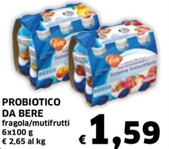 Ecu Discount Probiotico da Bere fragola/multifrutti 6x100 g offerta