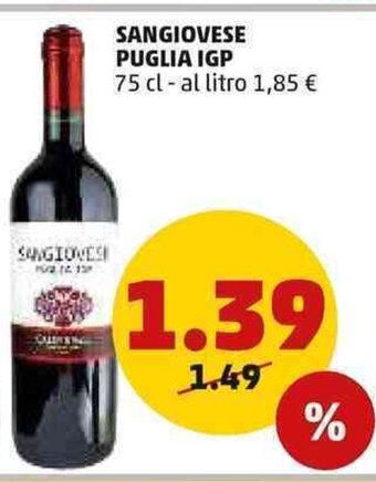PENNY Sangiovese Puglia IGP 75 cl offerta